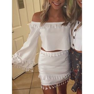 white two piece set
